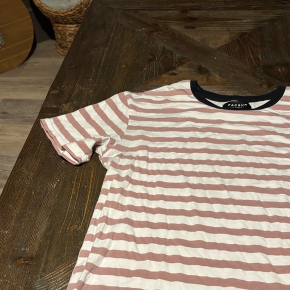PacSun Pink and White Striped Tee - Picture 3 of 6